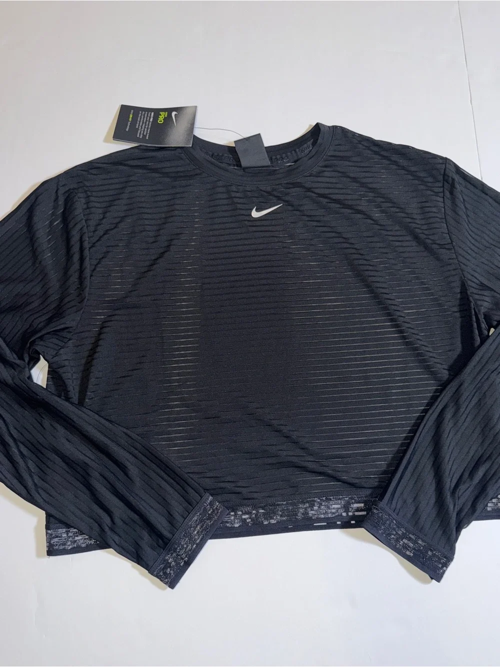 Nike Black Long-Sleeve Striped Training Top
